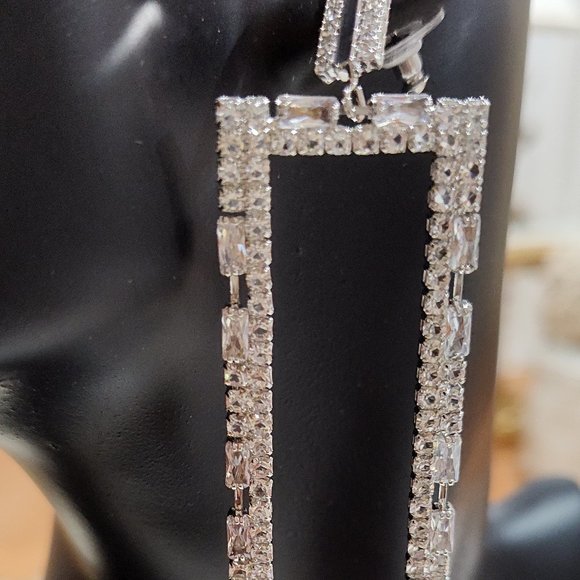 Statement Clear Crystal Earrings - Picture 7 of 7